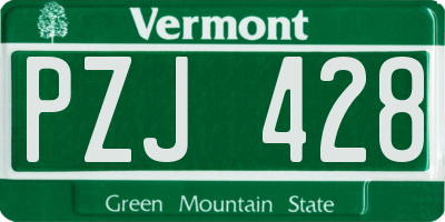 VT license plate PZJ428