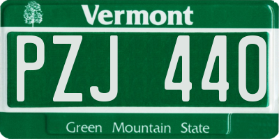 VT license plate PZJ440