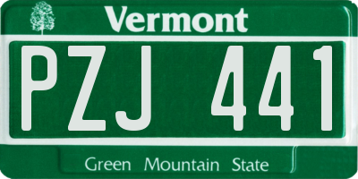 VT license plate PZJ441