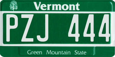 VT license plate PZJ444