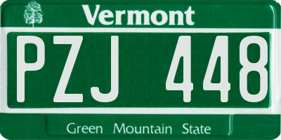 VT license plate PZJ448