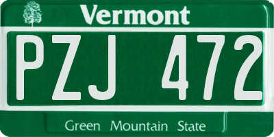 VT license plate PZJ472