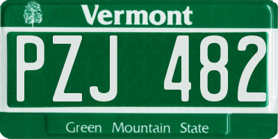 VT license plate PZJ482