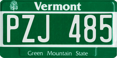 VT license plate PZJ485