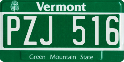 VT license plate PZJ516