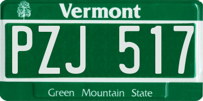 VT license plate PZJ517