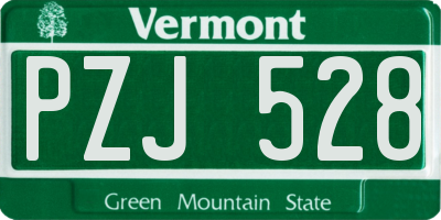 VT license plate PZJ528