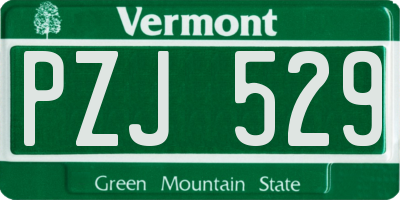 VT license plate PZJ529