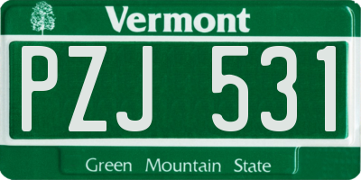 VT license plate PZJ531