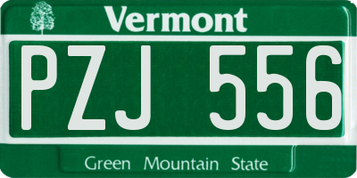 VT license plate PZJ556