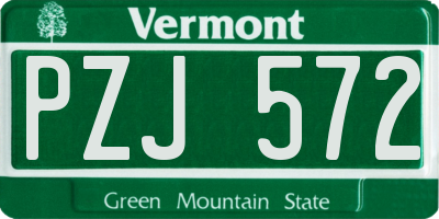 VT license plate PZJ572