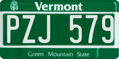 VT license plate PZJ579