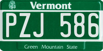 VT license plate PZJ586