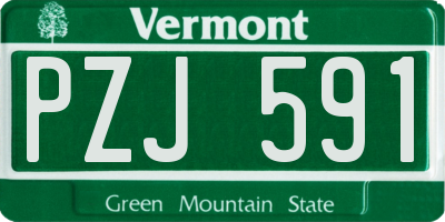 VT license plate PZJ591