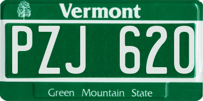 VT license plate PZJ620