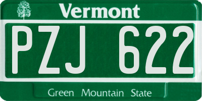 VT license plate PZJ622