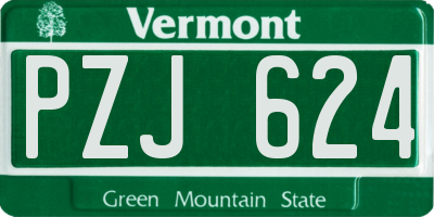 VT license plate PZJ624