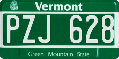 VT license plate PZJ628