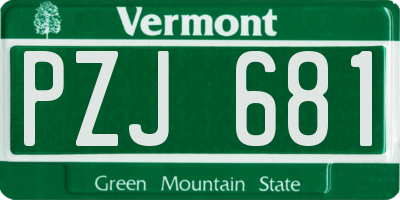 VT license plate PZJ681