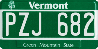 VT license plate PZJ682
