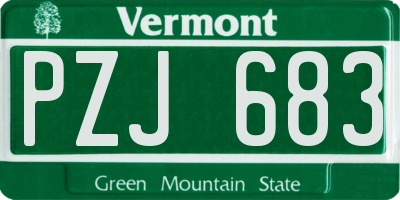 VT license plate PZJ683