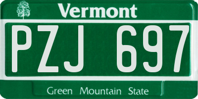 VT license plate PZJ697