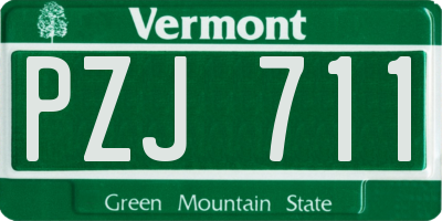 VT license plate PZJ711
