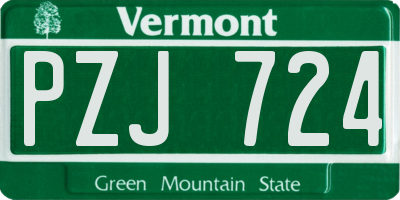 VT license plate PZJ724
