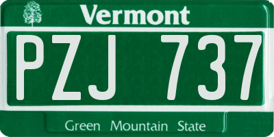 VT license plate PZJ737