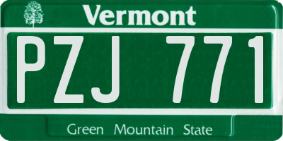 VT license plate PZJ771