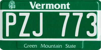 VT license plate PZJ773
