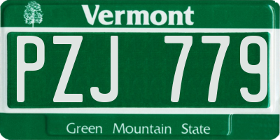 VT license plate PZJ779