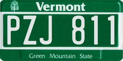VT license plate PZJ811