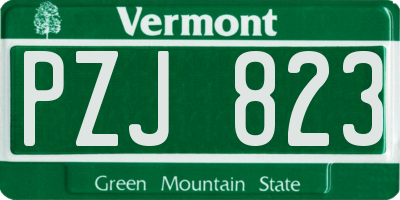 VT license plate PZJ823