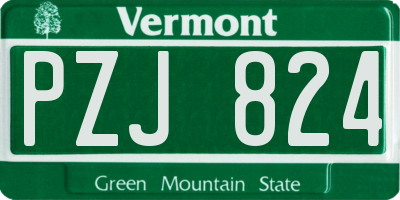 VT license plate PZJ824