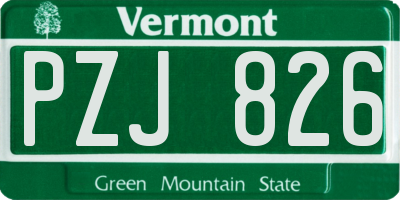 VT license plate PZJ826