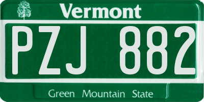 VT license plate PZJ882