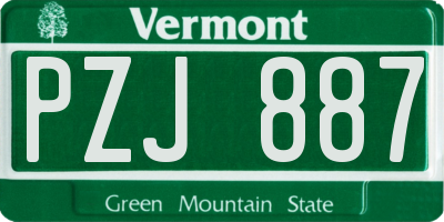 VT license plate PZJ887