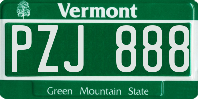 VT license plate PZJ888
