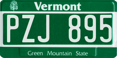 VT license plate PZJ895