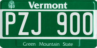 VT license plate PZJ900