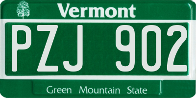 VT license plate PZJ902