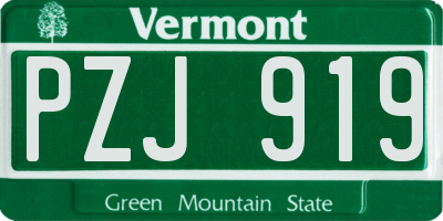 VT license plate PZJ919