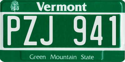 VT license plate PZJ941