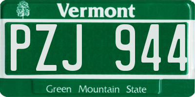 VT license plate PZJ944