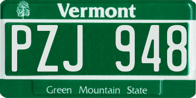 VT license plate PZJ948