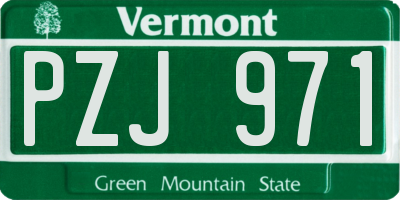 VT license plate PZJ971