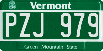 VT license plate PZJ979