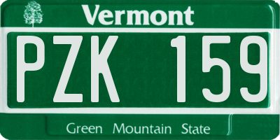 VT license plate PZK159