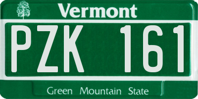 VT license plate PZK161